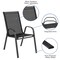 Merrick Lane Set of 4 Manado Series Metal Stacking Patio Chairs with Flex Comfort Material